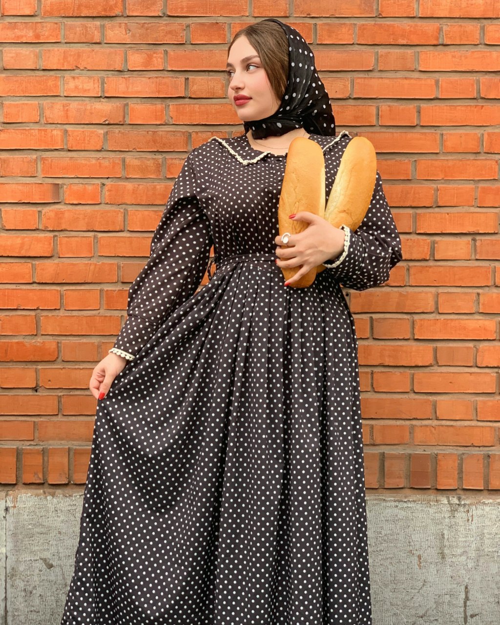 پیراهن بلندخال خالی